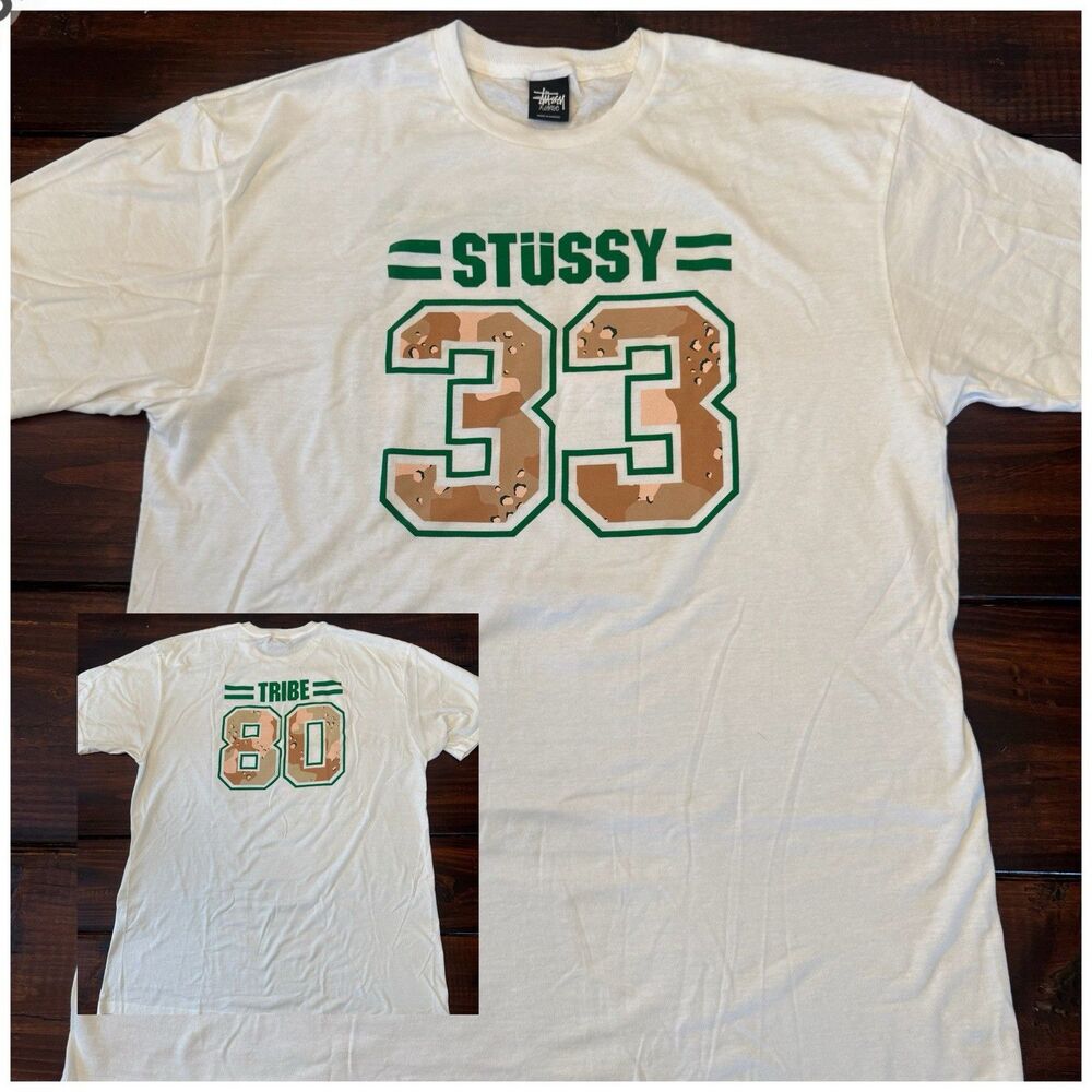 Vintage Stussy 33/80 Desert Camo Pine Green Tee